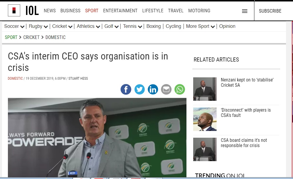 CSA's interim CEO says organisation is in crisis